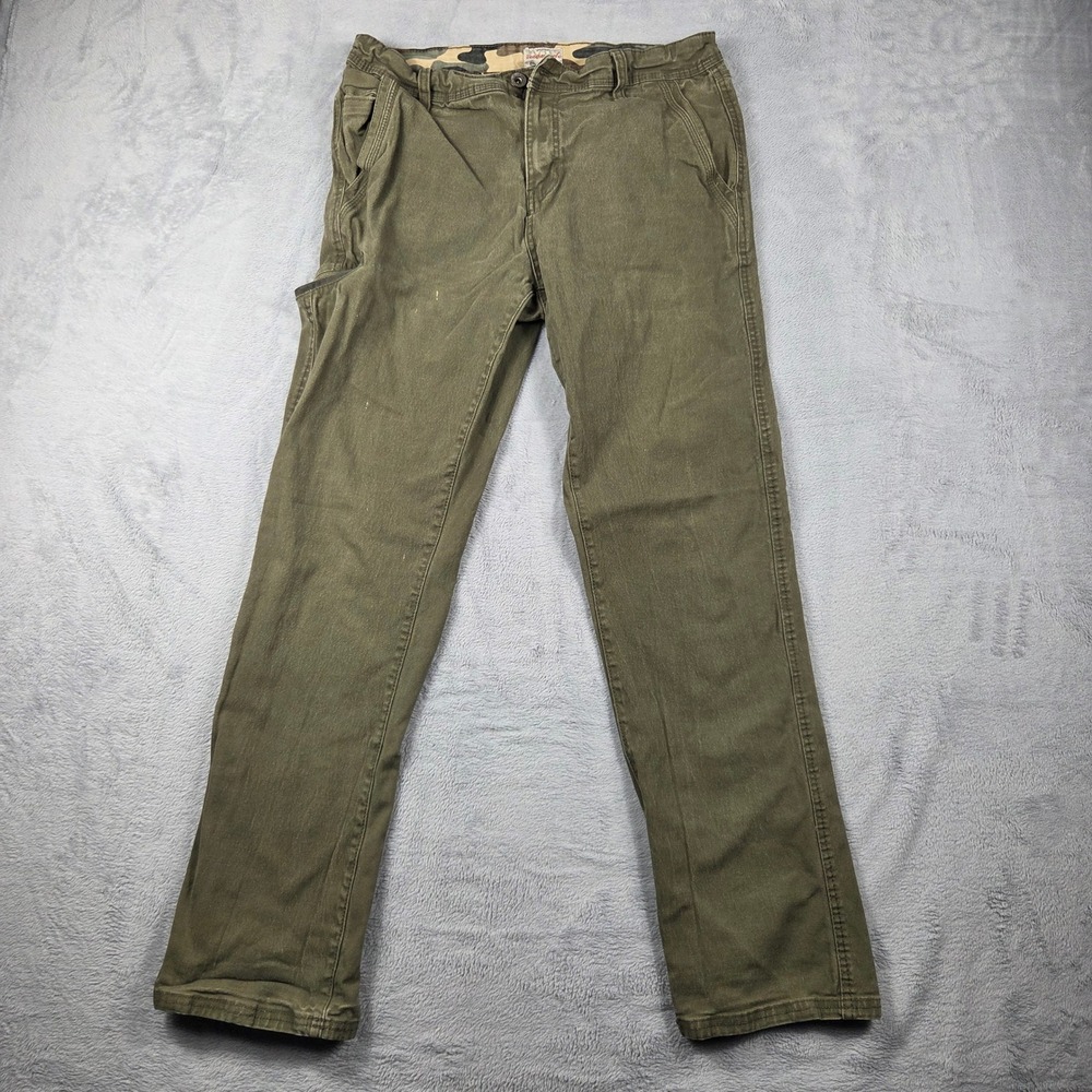 Weatherproof Vintage Utility Pants Mens 32x32 Olive Green Excellent Relaxed Fit